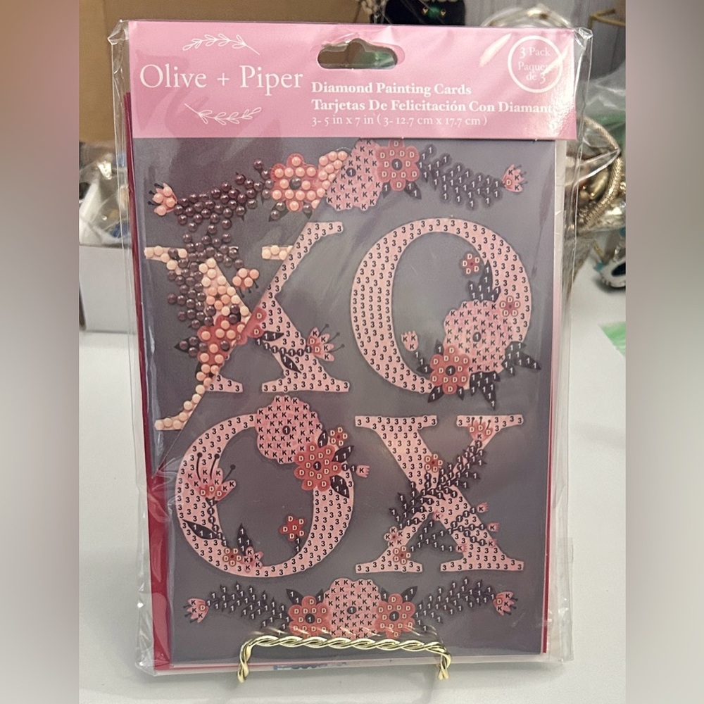 3pk Diamond Painting Cards by Olive + Piper Valentine’s Day NWT